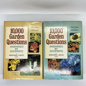 10,000 Garden Questions Vol 1/2 1974 Ed Set 2 American Garden Guild Hard…